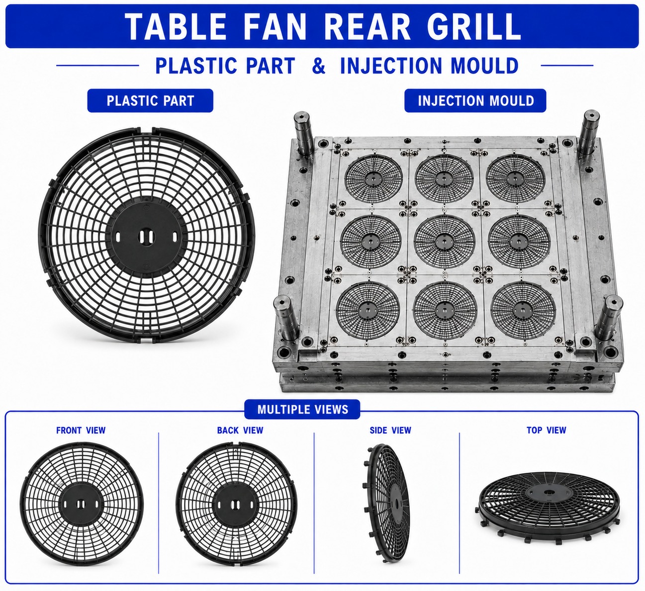 Table Fan Plastic Rear Grill Mould and Moulding Service
